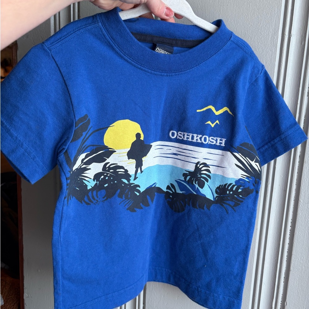 Vintage OshKosh B'gosh Blue Kids Short Sleeve Beachy Tee 2T NEW!